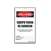 TARJETAS SAFELOCKOUT PELIGRO